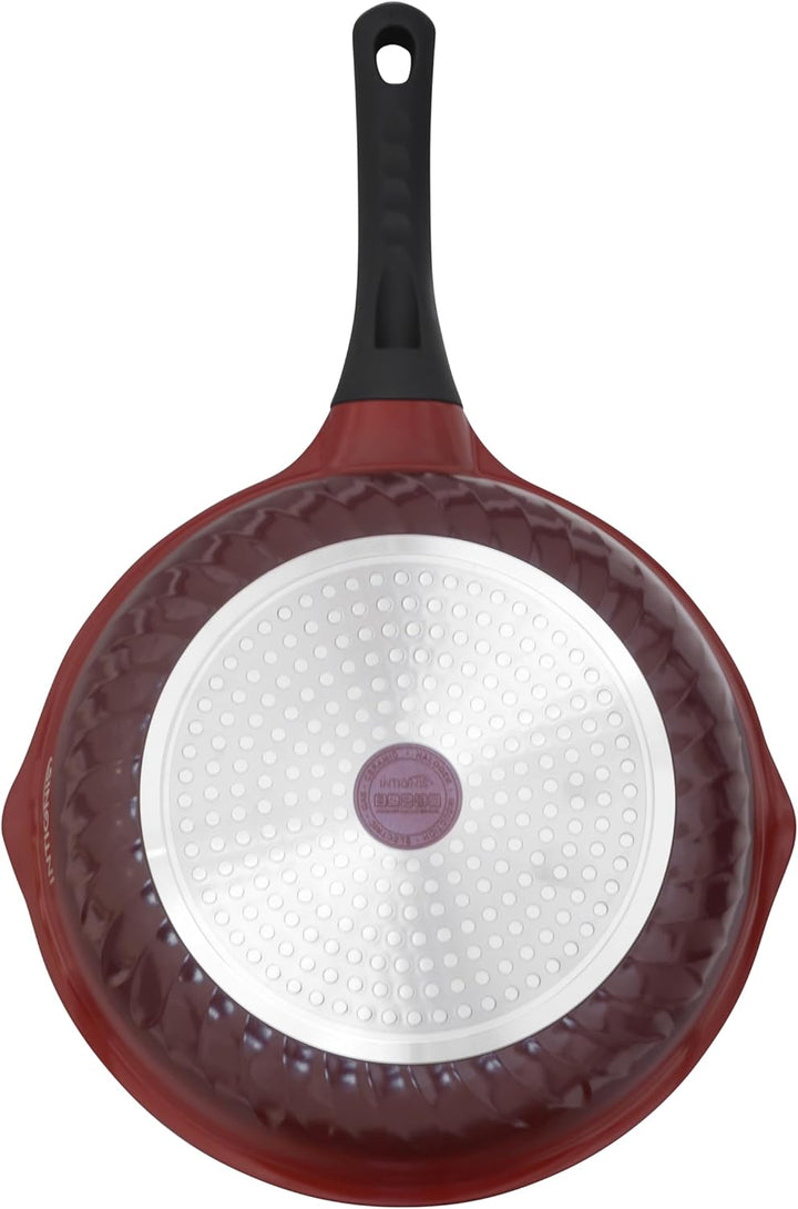 Tiefe antihaftbeschichtete Bratpfanne mit Deckel, 7.6 cm-1 Schmorpfanne, Pfanne und Mini-Wok, GREBLO