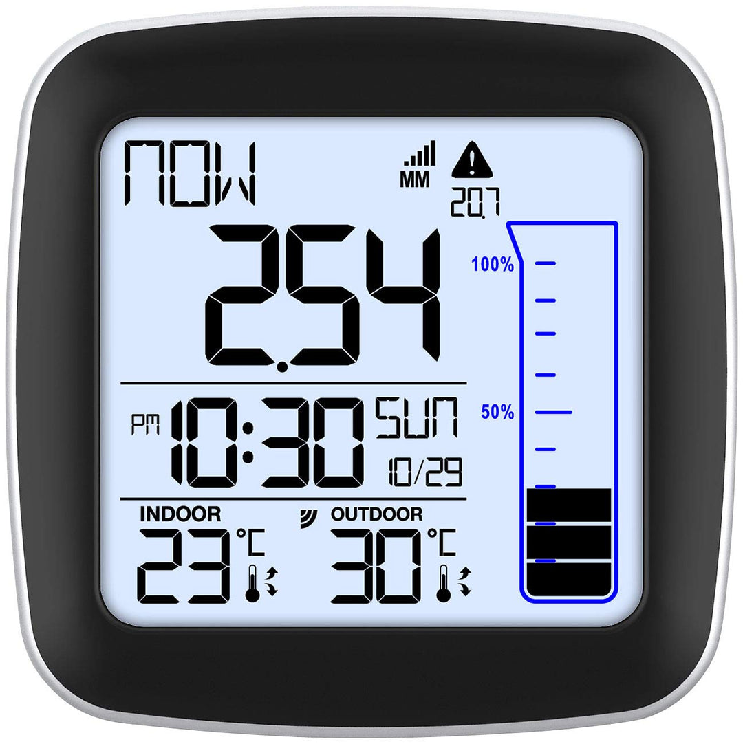 infactory Niederschlagsmesser: Digitale Funk-Wetterstation mit Aussensensor, Regenmesser & Wecker (R