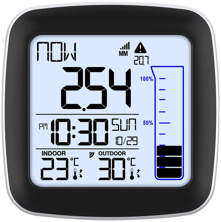 infactory Niederschlagsmesser: Digitale Funk-Wetterstation mit Aussensensor, Regenmesser & Wecker (R