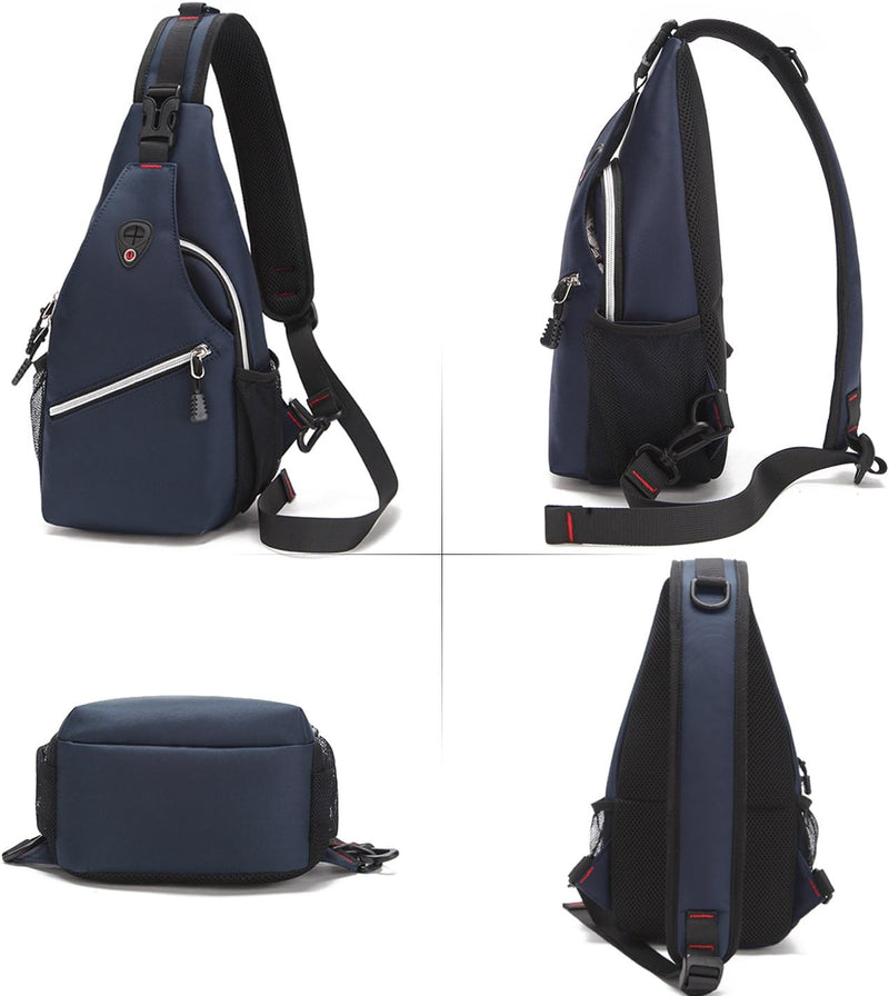 FANDARE Unisex Brusttasche Sling Bag Ultralight Daypacks Crossover Rucksack mit USB-Ladeanschluss Um