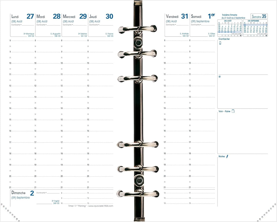 Quo Vadis – Soho – Timer 17 Planing – Wochenkalender 10 x 17 cm schwarz – Jahr 2016 – 2017