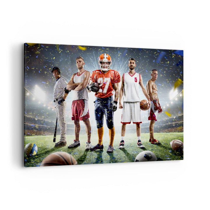Bilder auf Leinwand 100x70cm Leinwandbild mit Rahmen Sport Sportler Gross Wanddeko Bild Schlafzimmer