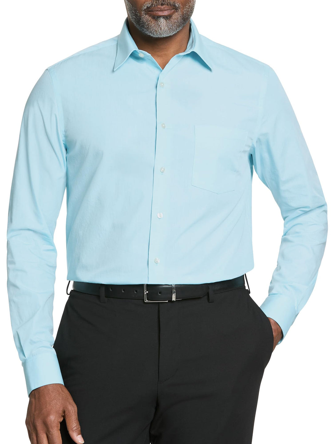 Van Heusen Herren Popeline, Normale Passform, Fester Spitzkragen Klassisches Hemd 39 cm Hals 86 cm-
