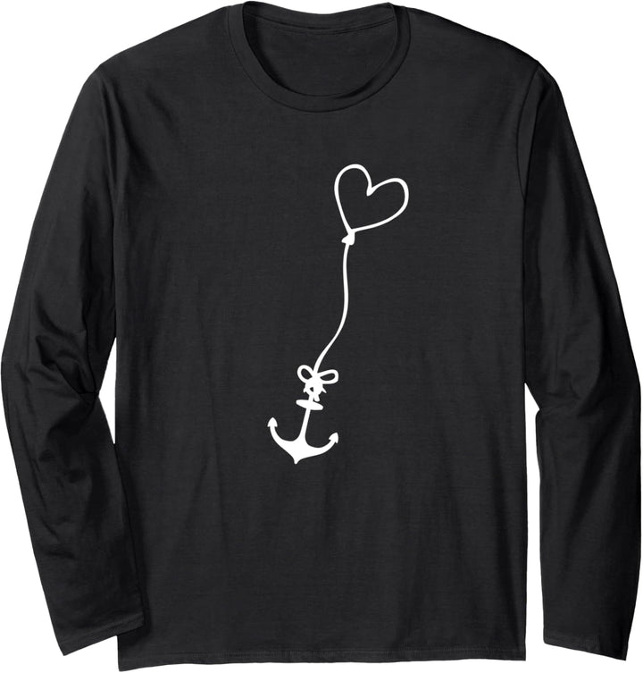 Partnerlook Verliebte Geschenk für Freundin Frau Anker Herz Langarmshirt