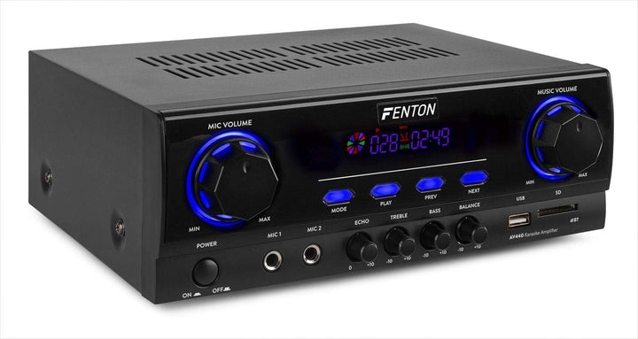 Fenton AV440 Digitaler Bluetooth Verstärker HiFi Stereo Verstärker inkl. Fernbedienung - 400 Watt Pe