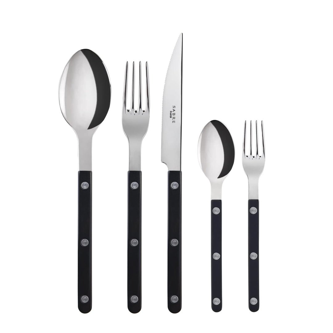 SABRE PARIS - Tafelbesteck, 5-teilig - Bistrot - Messer, Gabel, Esslöffel, Teelöffel & Kuchengabel -