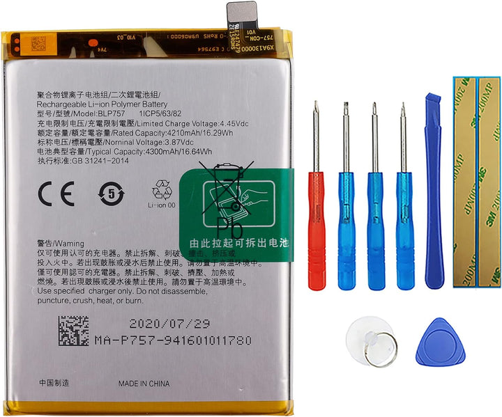 Swark BLP757 Akku Kompatibel mit Oppo Realme 6 & 6S & 6i & 6Pro RMX2061 Pro & Reno3 Reno 3 with Tool