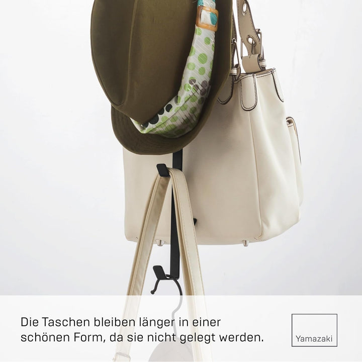 Yamazaki 7648 SMART Hängender Kleiderschrank-Organizer, schwarz, Stahl, Minimalistisches Design, 6 x