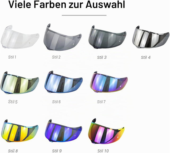 Helmvisier Agv K5 K1 K3 SV Visier Helm Visier 26×13.5cm Farbbeschichtung Anti-UV-Fog-Scratch AGV Vis