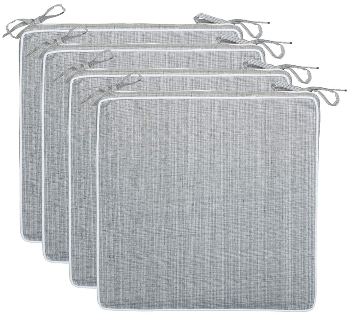 Brandsseller 4er Set Sitzkissen 40x40x4 cm – Wasser- & schmutzabweisende Stuhlkissen mit Bindebänder
