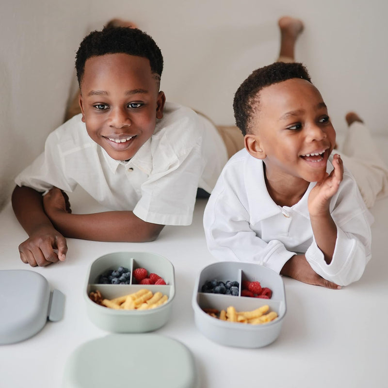 Mushie Lunchbox Kinder Brotdose Vesperdose für Kindergarten und Schule | Trennwand & Fächern mit ver