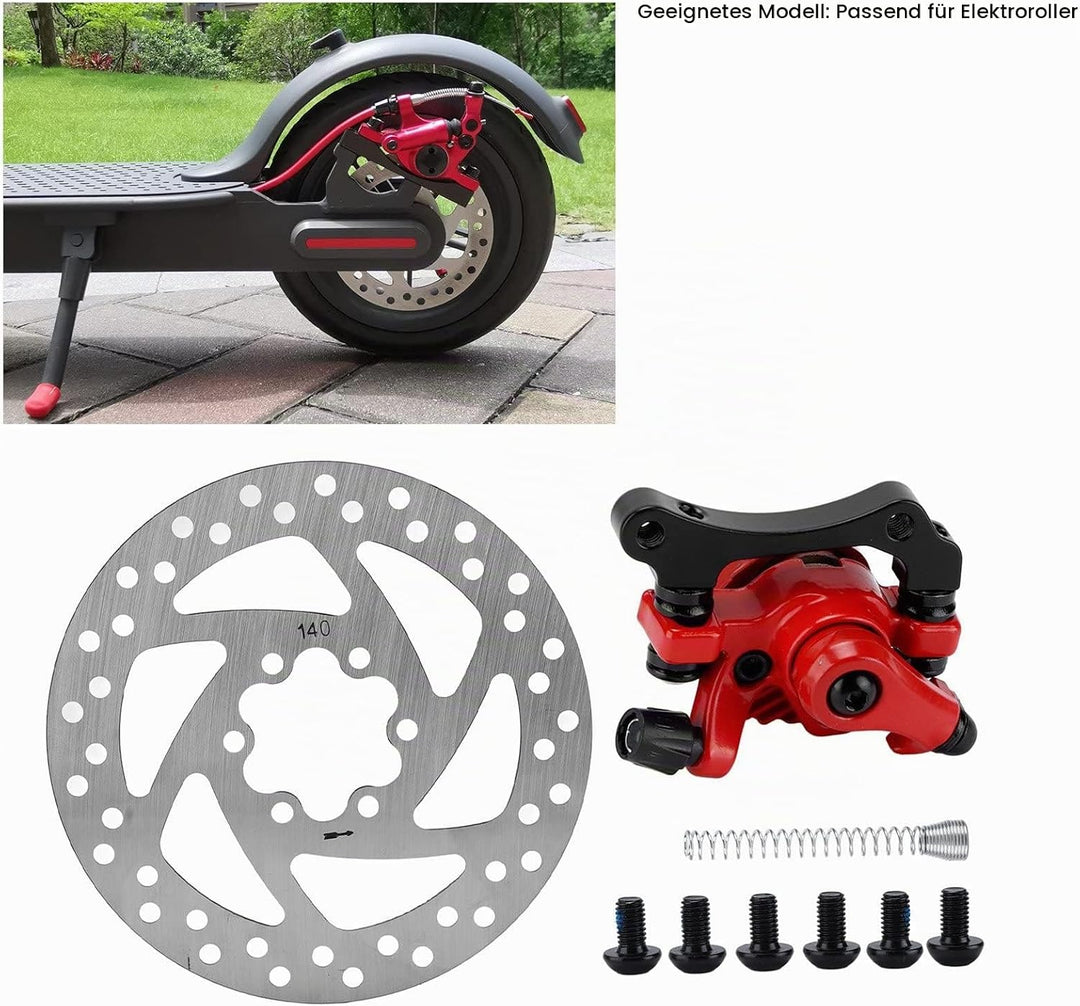 Bremsenzubehör, langlebiges Bremsscheiben-Sattelset Edelstahl 6-Loch 140mm für Elektroroller