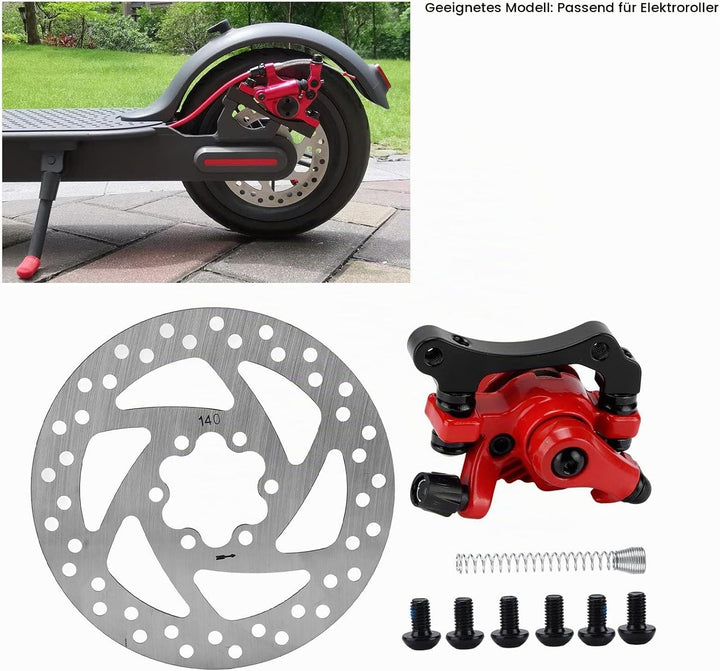 Bremsenzubehör, langlebiges Bremsscheiben-Sattelset Edelstahl 6-Loch 140mm für Elektroroller