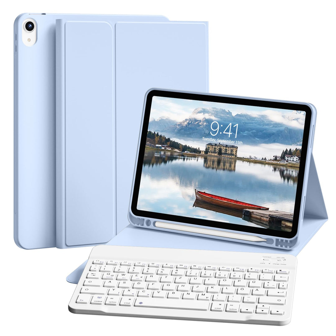 Tastatur Hülle für iPad 10. Generation 10,9" 2022 & iPad 11th Gen A16 2025 mit Stifthalter, TPU Rück