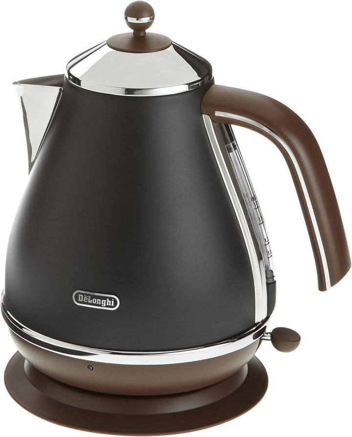 De'Longhi Frühstücksset Icona Vintage - Wasserkocher KBOV2001.BK und Toaster CTOV2103.BK, Schwarz