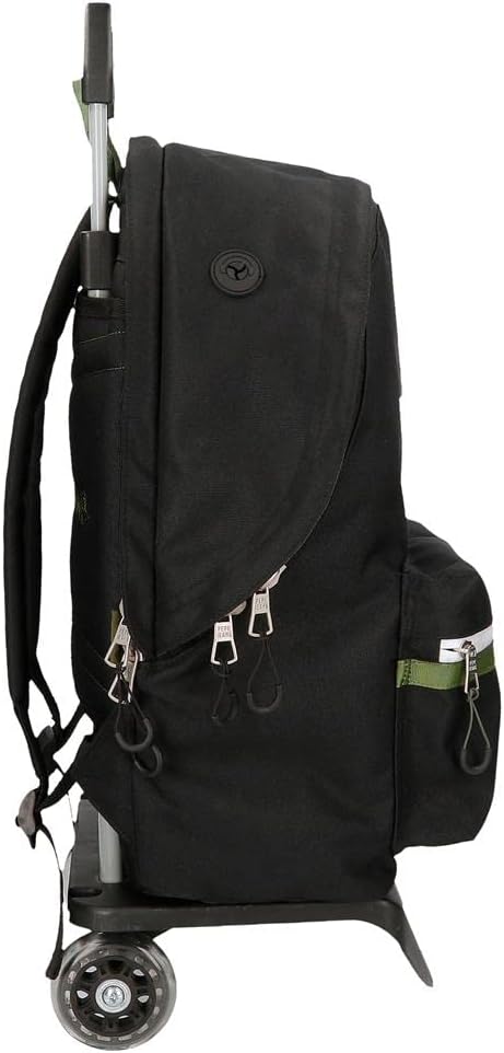 Pepe Jeans Luca Rucksack für Laptop, doppeltes Fach mit Trolley, 15,6 Zoll, Schwarz, 31 x 44 x 15 cm