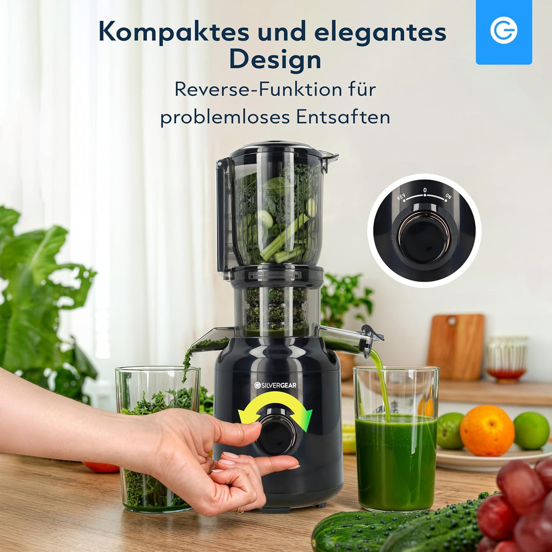 Silvergear® Entsafter | für Obst- und Gemüsesäfte | Saftpresse Elektrisch Leistungsstarker Motor mit