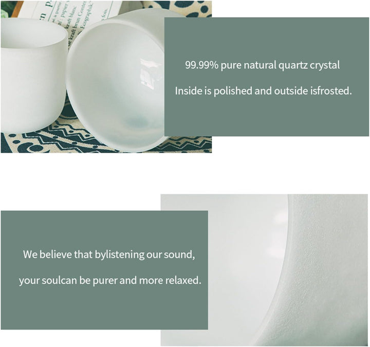 Hye-eun Kristall klangschale Set 432HZ,6-12zoll Perfekte Pitch Quarz Singing Crystal Bowls Klangscha