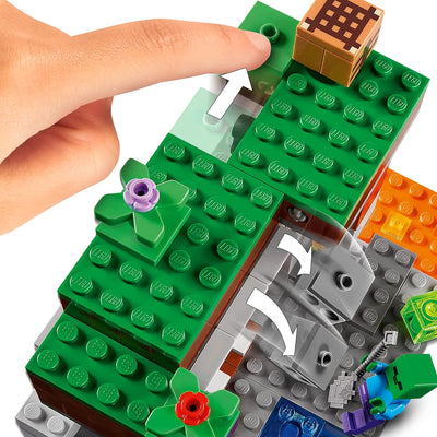 LEGO Minecraft Die verlassene Mine Bauset, Zombiehöhle mit Figuren: Schleim, Steve und Spinne 21166