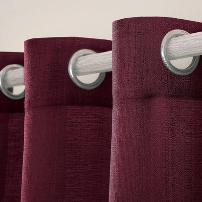 MIULEE 2er Set Voile Vorhang Sheer Leinenvorhang mit Ösen Transparente Unregelmässige Textur Gardine