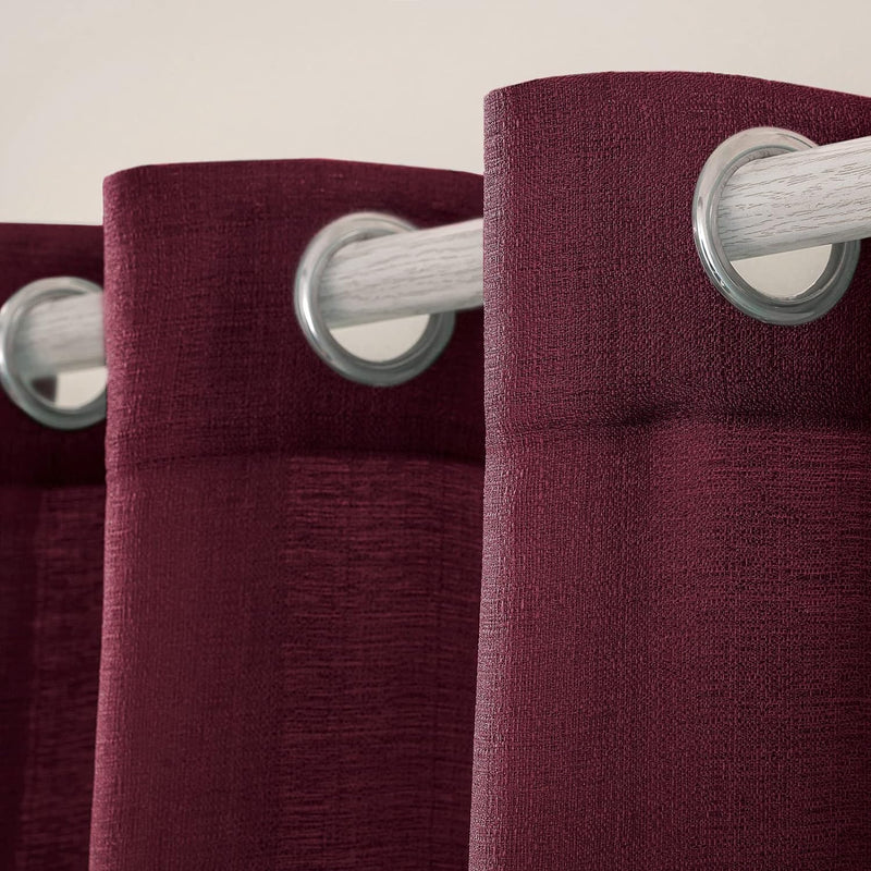MIULEE 2er Set Voile Vorhang Sheer Leinenvorhang mit Ösen Transparente Unregelmässige Textur Gardine