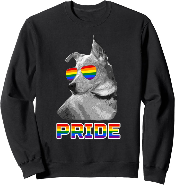 Dog Pride Gay Lesbian LGBT Awareness Rainbow Flag Sweatshirt