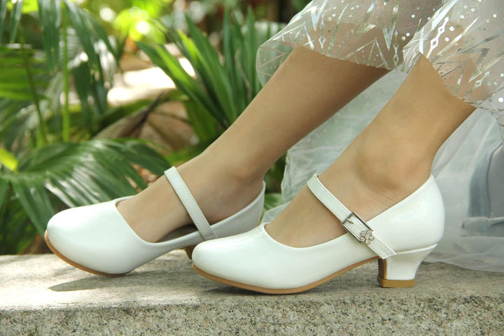 EIGHT KM - Mädchen High Heel Kleid Schuhe - Mary Jane Prinzessin Hochzeit Pumps - Funkelnder Glitzer