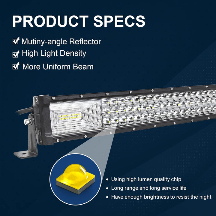 AUXTINGS LED Zusatzscheinwerfer Scheinwerfer mit 3 Reihen 56 cm 270W LED Nebelscheinwerfer gebogen+