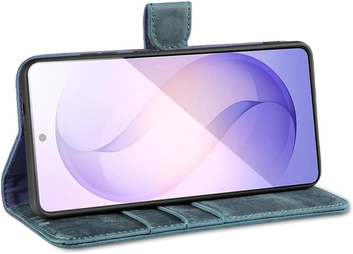LENSUN Echtleder Handyhülle für Samsung Galaxy S26 Ultra, Leder Hülle [Bookstyle][RFID Schutzhülle][