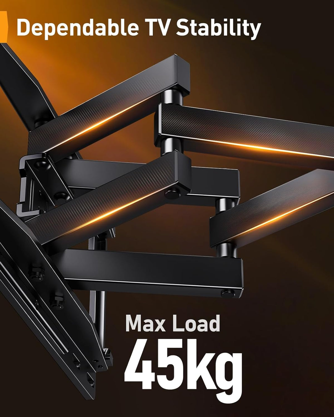 Perlegear TV Wandhalterung für 26-65 Zoll TVs bis 45 kg, LED-Hintergrundbeleuchtung mit Musik-Synchr