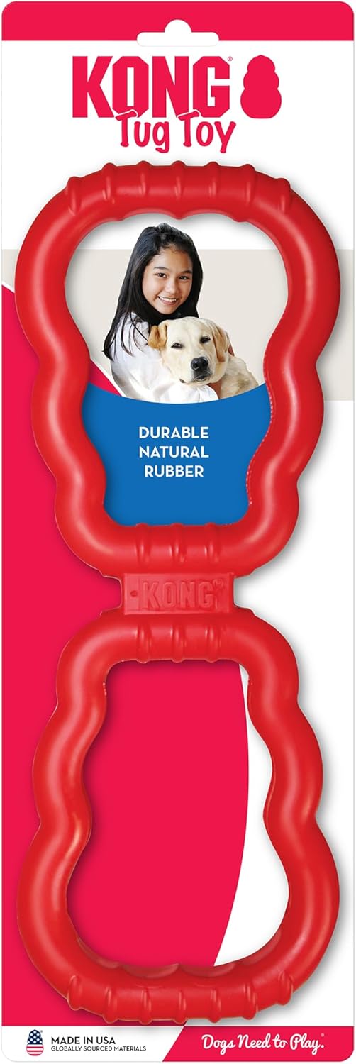 KONG Tug Toy - Hundespielzeug aus Naturkautschuk zum Spielen - Für Mittlelgrosse/Grosse Hunde L 33 x
