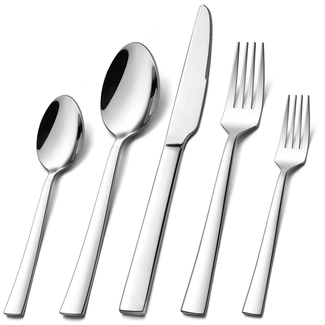 Homikit Besteck Set, Edelstahl poliert 30 teilig Besteckset für 6 Personen, Essbesteck Set mit Messe