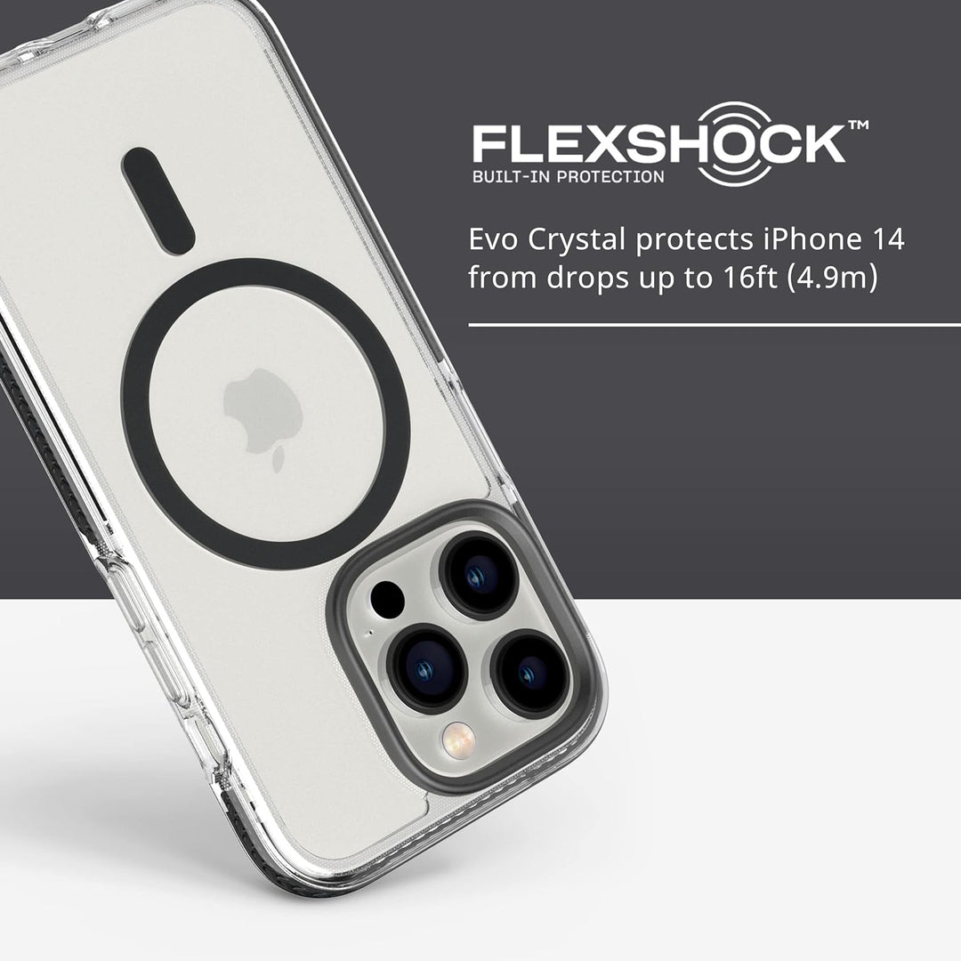 tech21 iPhone 14 Pro Evo Crystal Kompatibel mit MagSafe® - Stossdämpfend & Kratzfest Klar Handyhülle