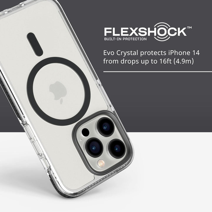 tech21 iPhone 14 Pro Evo Crystal Kompatibel mit MagSafe® - Stossdämpfend & Kratzfest Klar Handyhülle