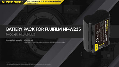 Nitecore NP-W235 Kamera Akku, Alternative zu Fujifilm NP-W235