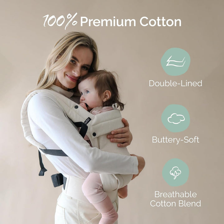 Boba Auri Babytrage Neugeboren bis Kleinkind - 100% Baumwolle-Premium, 3 ergonomische Tragepositione