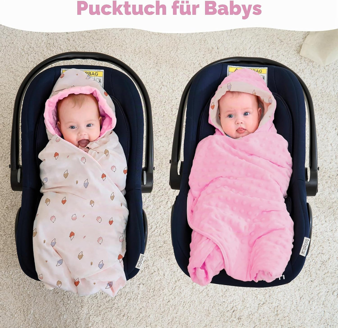 Baby Einschlagdecke 100% Baumwolle, Universal Einschlagdecke Babyschale 90 x 90cm, Herbst-Winter-Bab