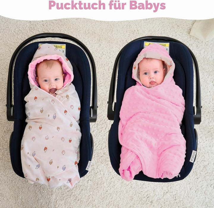 Baby Einschlagdecke 100% Baumwolle, Universal Einschlagdecke Babyschale 90 x 90cm, Herbst-Winter-Bab