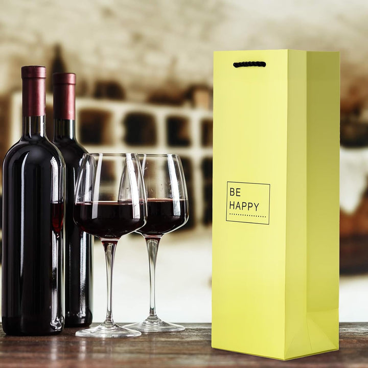10 Flaschentüten Geschenktüten für Weingeschenke wie Wein Prosecco und Champagner Be Happy Pastel Zi