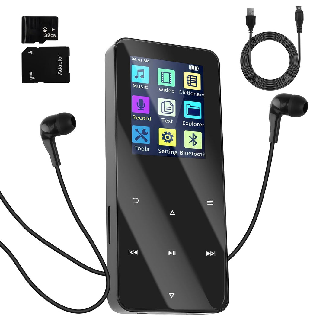 32GB Metall MP3 Player mit Bluetooth 5.3 &amp; 1,8" Kratzfestes Display | Kinder MP3 Player mit Lautspre