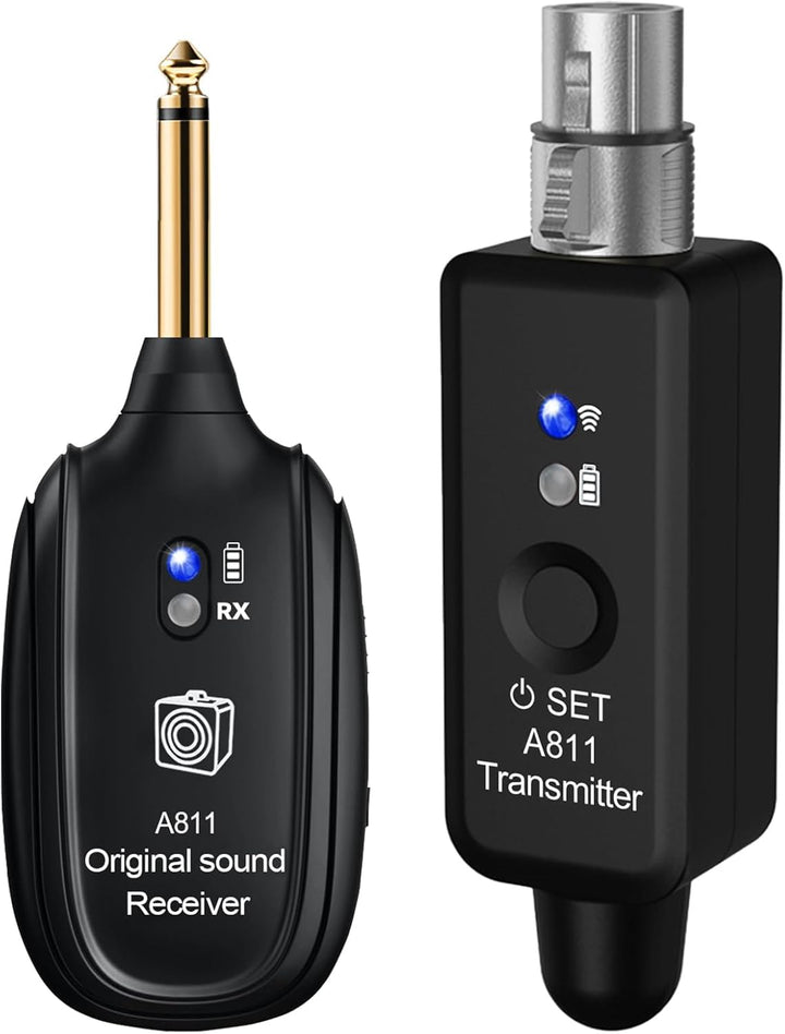 Wireless Microphone Transmitter Receiver 2.4GHz, XLR Microphone Wireless System, Rechargeable Wirele