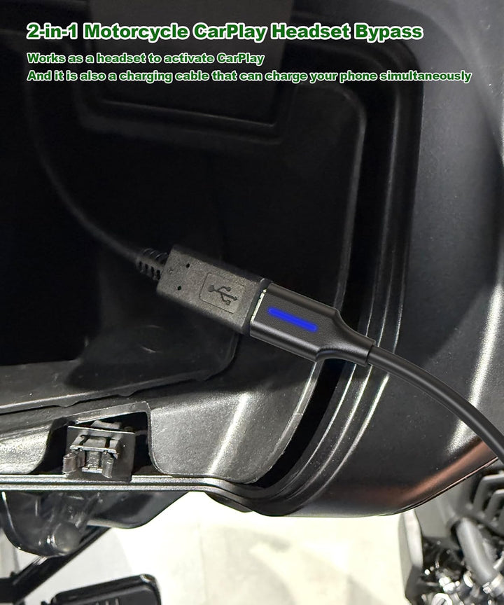 USB-A auf USB-C CarPlay-Aktivatorkabel für Motorräder, unterstützt das Laden, Android-Auto-Headset-B