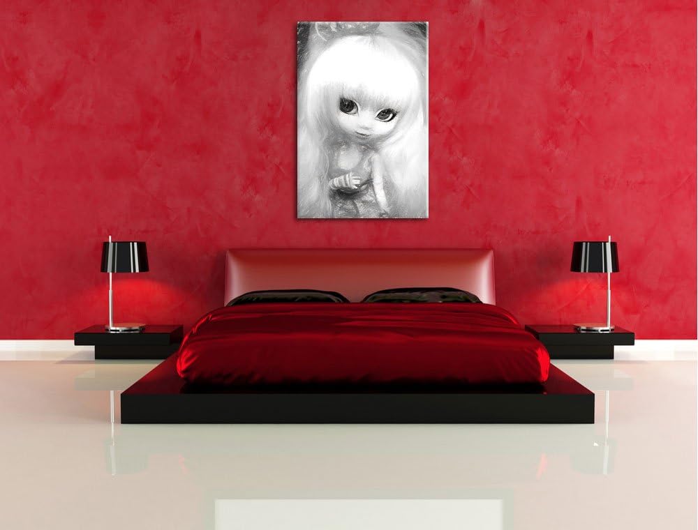 Pullip-Püppchen im 70er-Jahre-Stil NewArt Format: 100x70 cm auf Leinwand, XXL riesige Bilder fertig