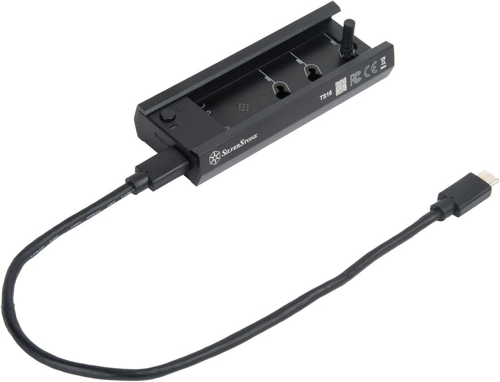 SilverStone Technology TS16, Externe 10-Gb s-SuperSpeed-USB-C-3.2-Gen-2-zu-NVMe SATA-M.2-SSD-Docking