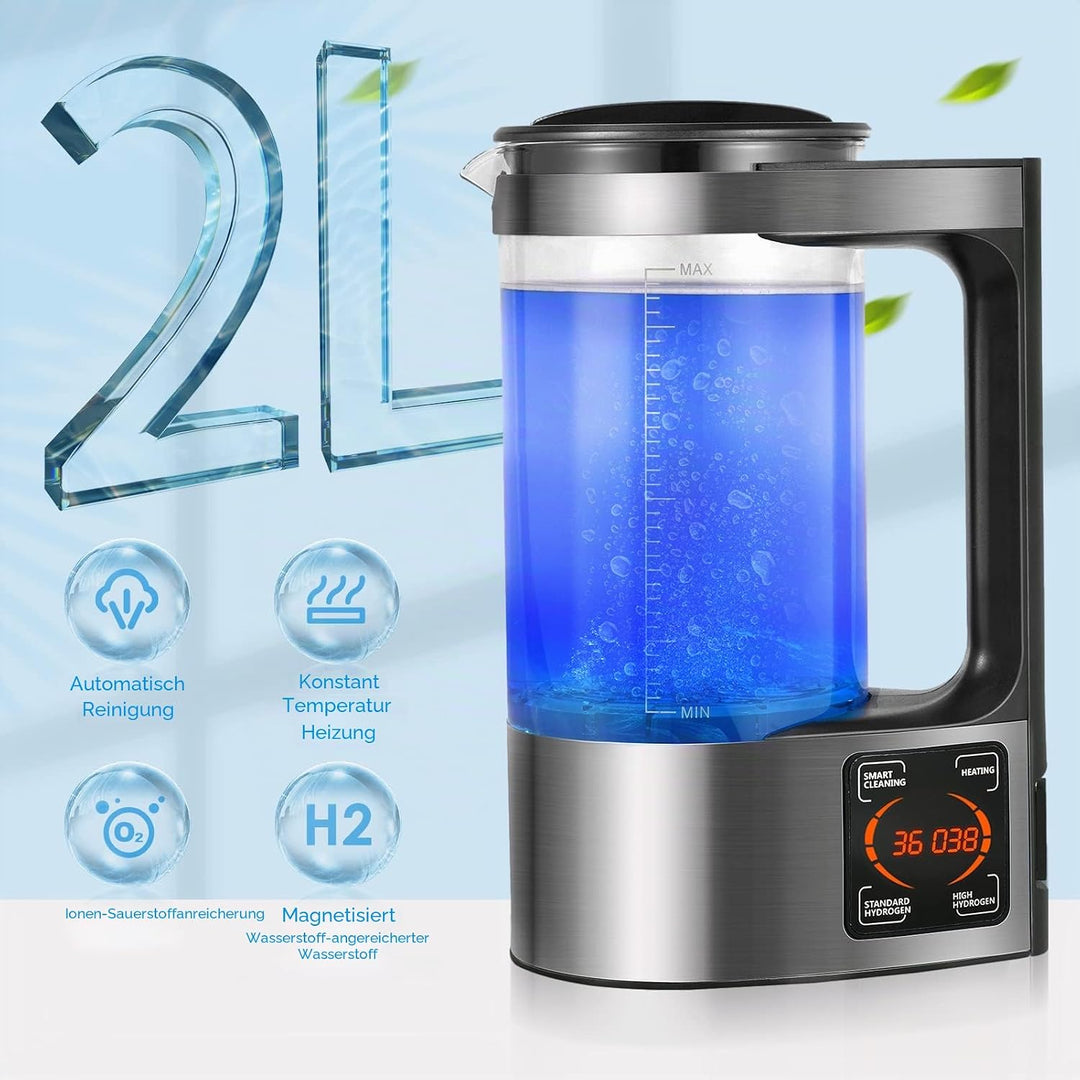 Wasserstoff Generator, 2L Wasserstoff Wassergenerator, Wasserstoffreiche Tragbar Wasserstoffgenerato
