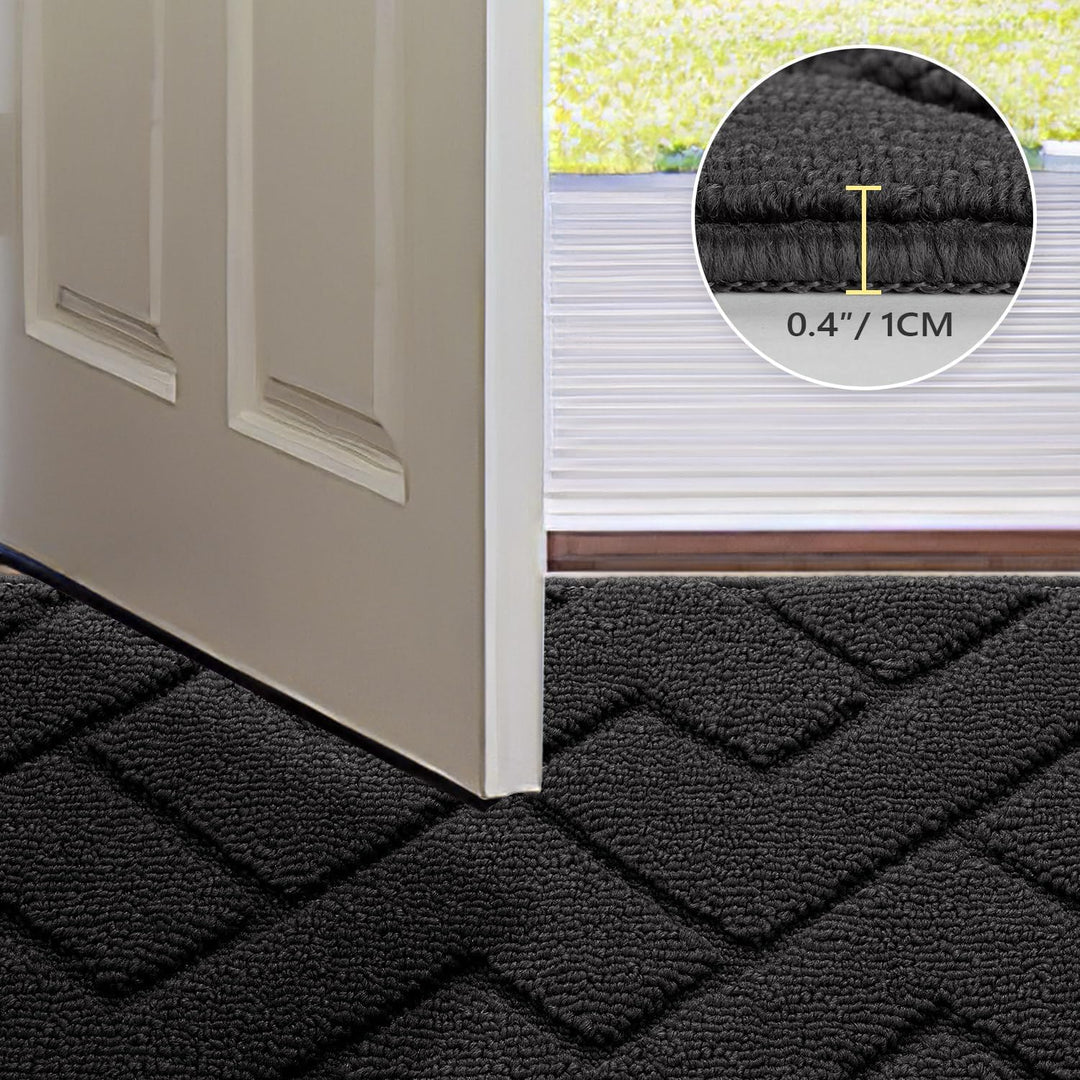 Biscpro Fussmatte Schmutzfangmatte 90x150cm Innen und Aussen, Waschbar Fussmatte, Wasserdicht Türmat