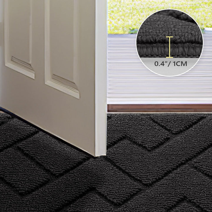 Biscpro Fussmatte Schmutzfangmatte 90x150cm Innen und Aussen, Waschbar Fussmatte, Wasserdicht Türmat