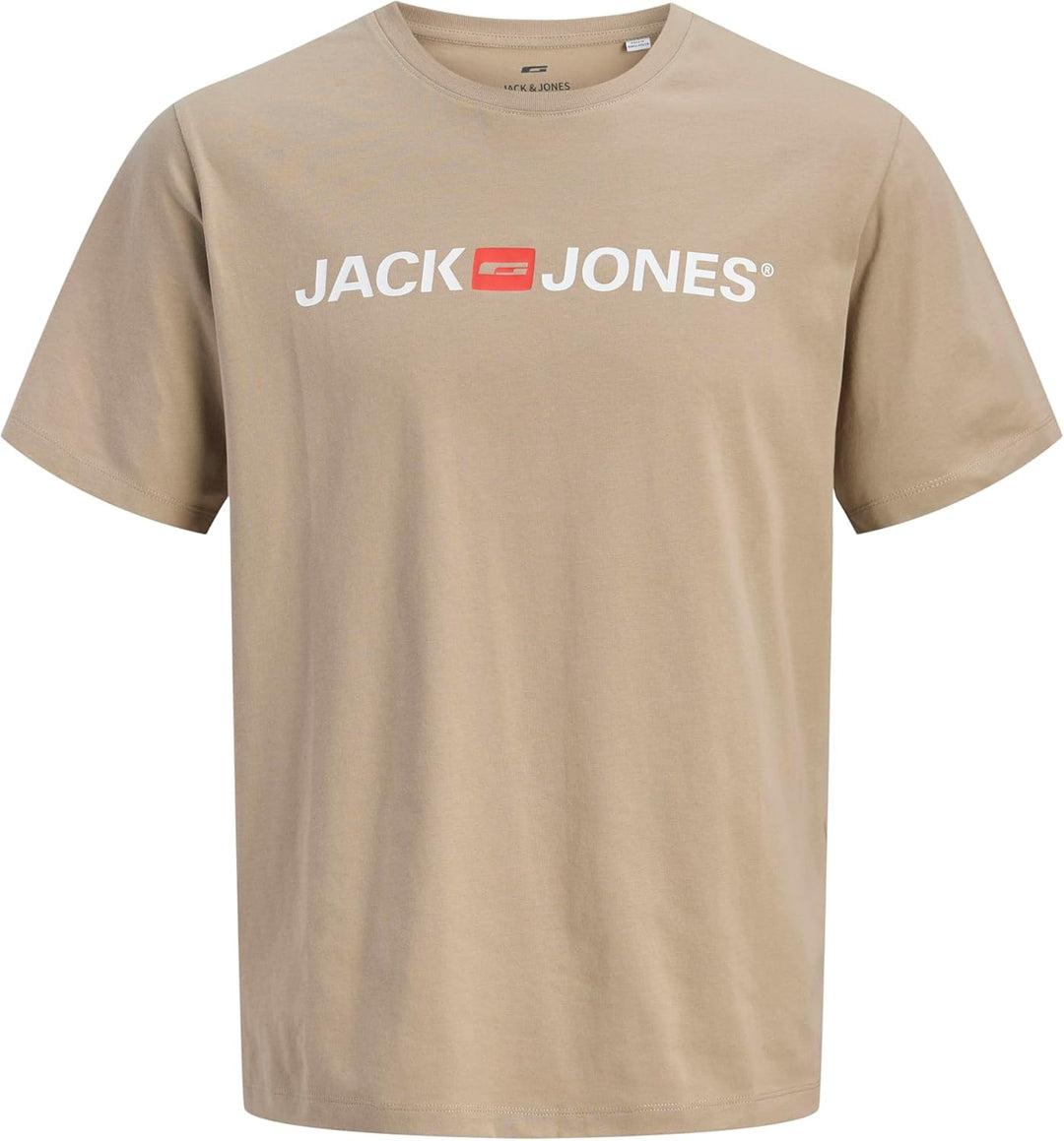 JACK &amp; JONES Herren T-Shirt 3er Pack – Baumwolle, Rundhals, Kurzarm, mit Print – Bequeme Freizeitshi