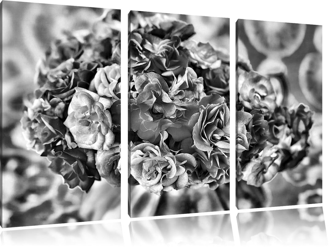 Pixxprint Blumen als Leinwandbild/Grösse: 3 Teilig (120x80) cm/Wandbild/Kunstdruck/fertig bespannt