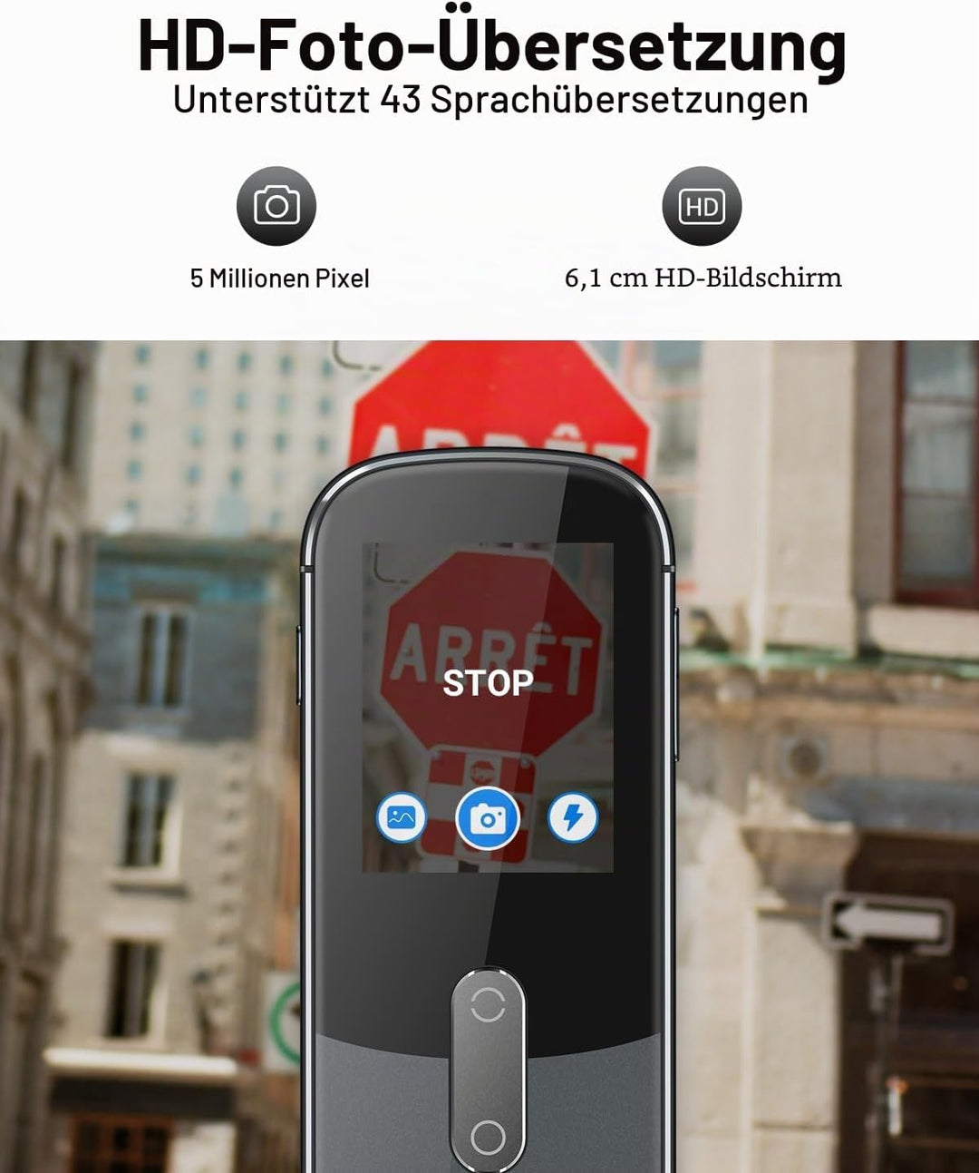 Sprachübersetzer Gerät Kein WLAN erforderlich, Zwei-Wege-Echtzeit-Sprachübersetzungsgerät, 144 Sprac
